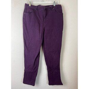 Gloria Vanderbilt Amanda Sz 14 Eggplant Purple Jeans Straight